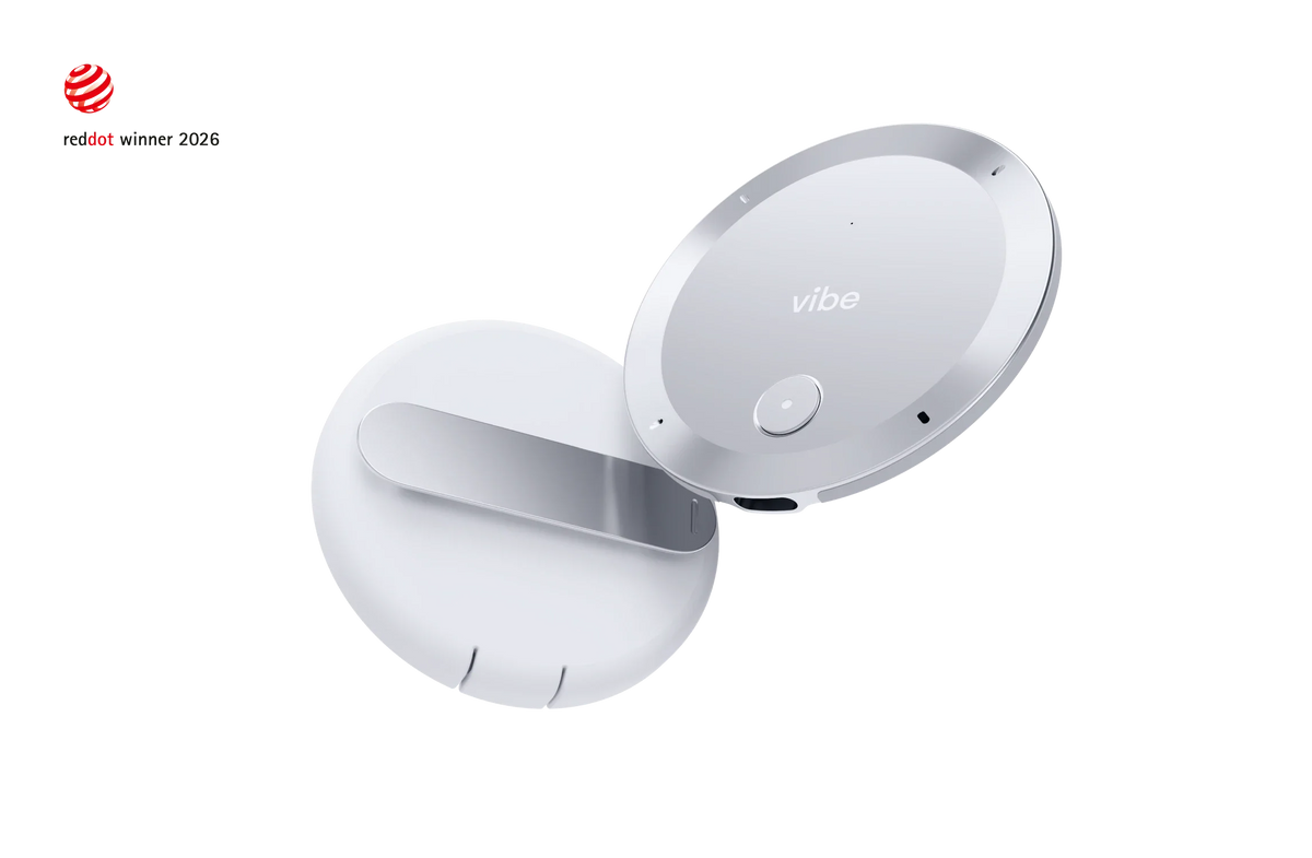 The Vibe Dot, a 0.83 ounce clip-on AI recorder. Photo via Vibe