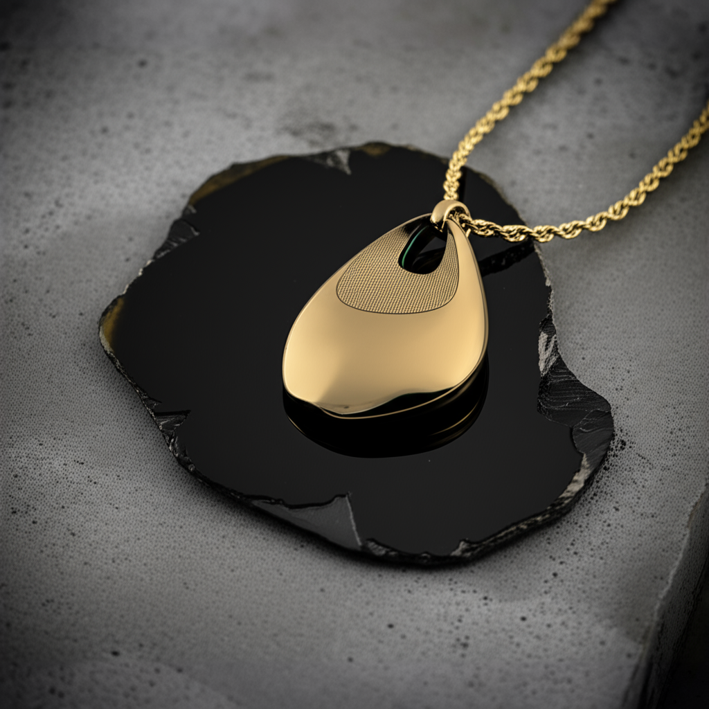 The Legend AI pendant, designed and finished like fine jewelry
