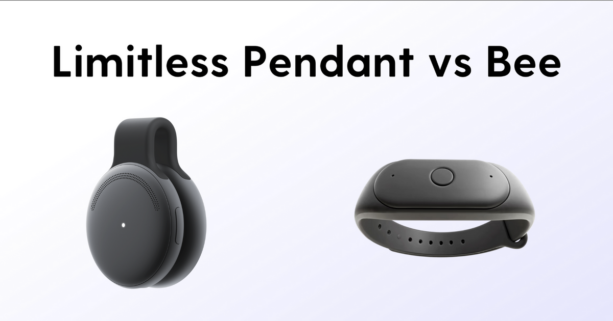 The Limitless Pendant and Bee AI wearable compared side by side