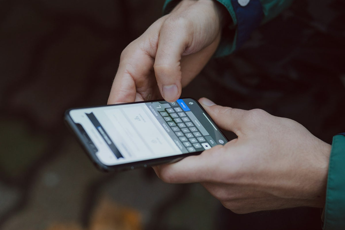 Person using a smartphone messaging app